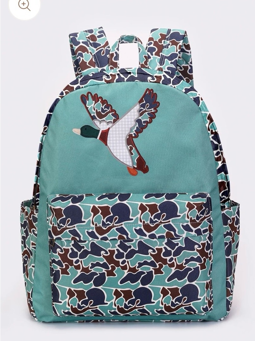 Kids Duck Print Backpack - Teal Camo
